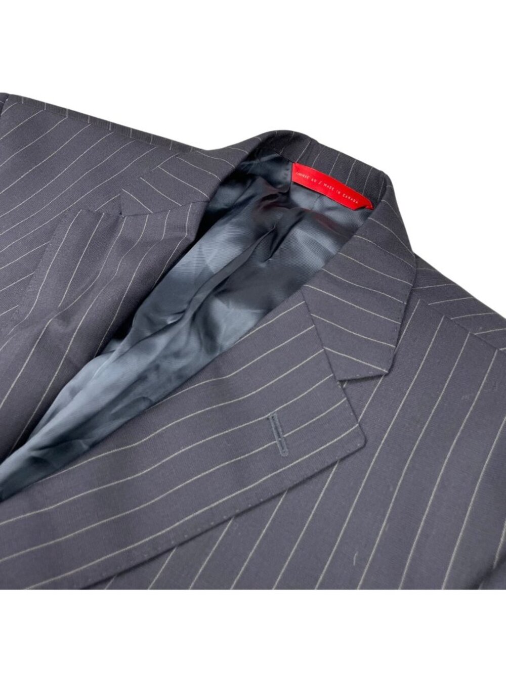 Samuelsohn Men's Performance 2-Button Blazer Jacket Navy Blue Stripe • 42XS